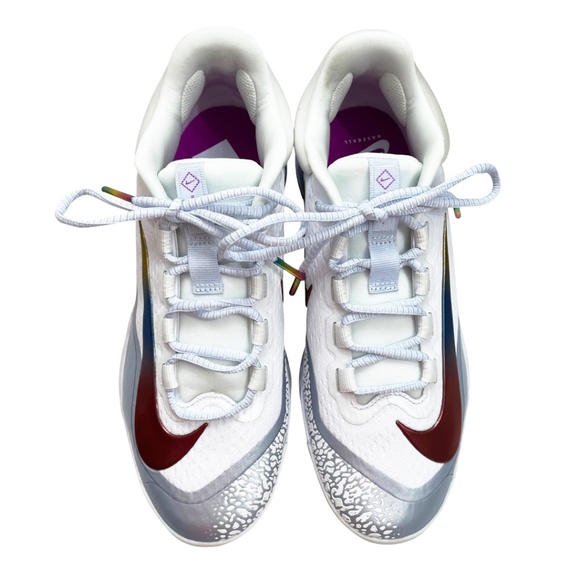 NEW Nike Alpha Huarache Elite 4 Low Metal Baseball Cleats Rainbow Men’s Size 7.5 - Picture 3 of 14